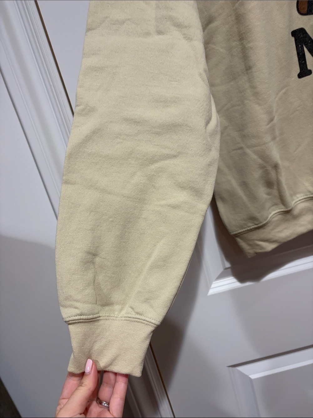 Gildan Beige Heavy Blend Crewneck Sweatshirt - Picture 3 of 4